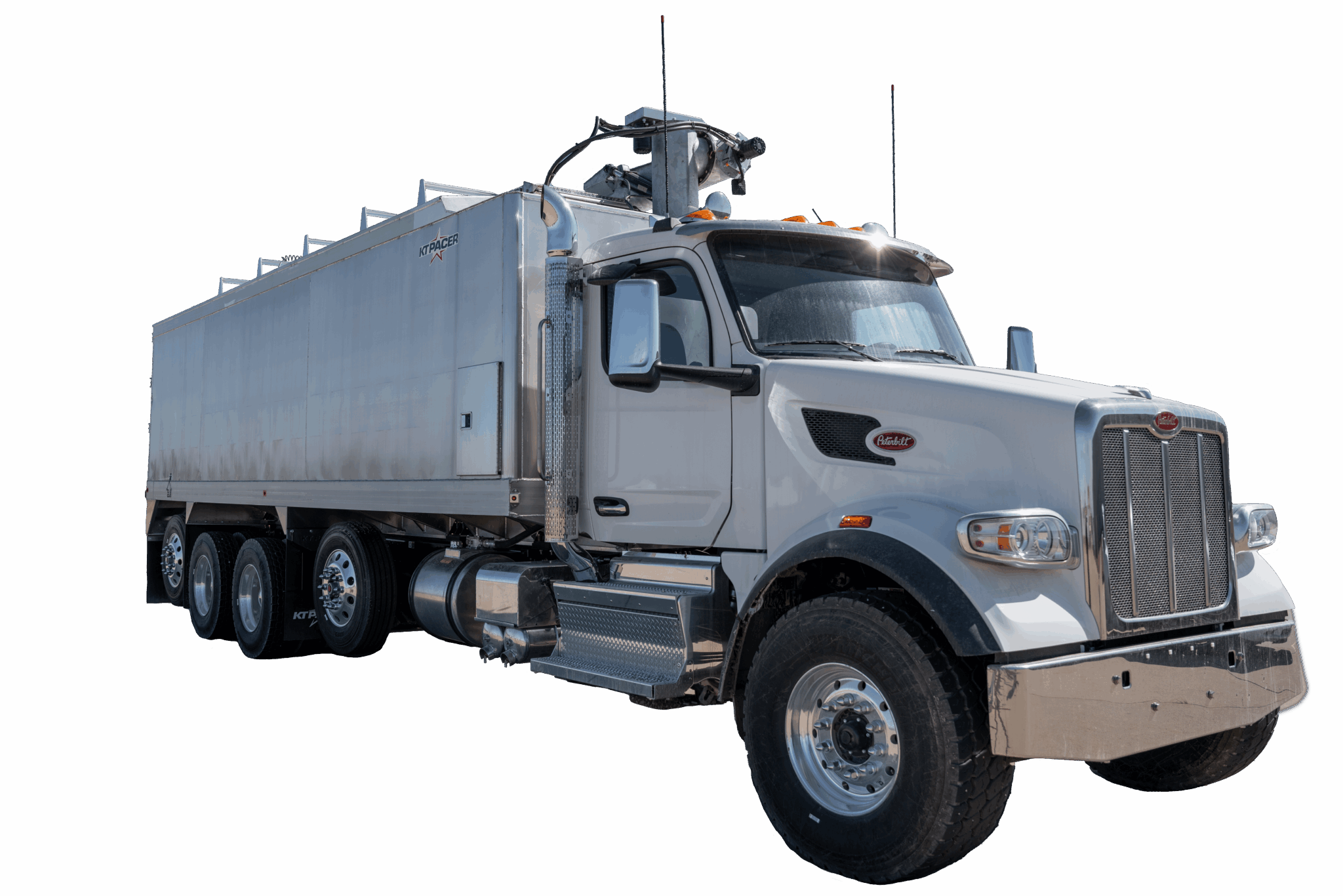 One of KT Pacer's feed trailers